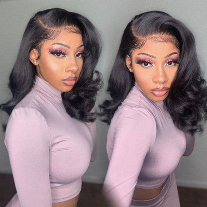 Cranberry Body Wave Short bob Wigs 13x4 Lace Front Wigs Human Hair 100% Real Human Hair Wig Pre Plucked