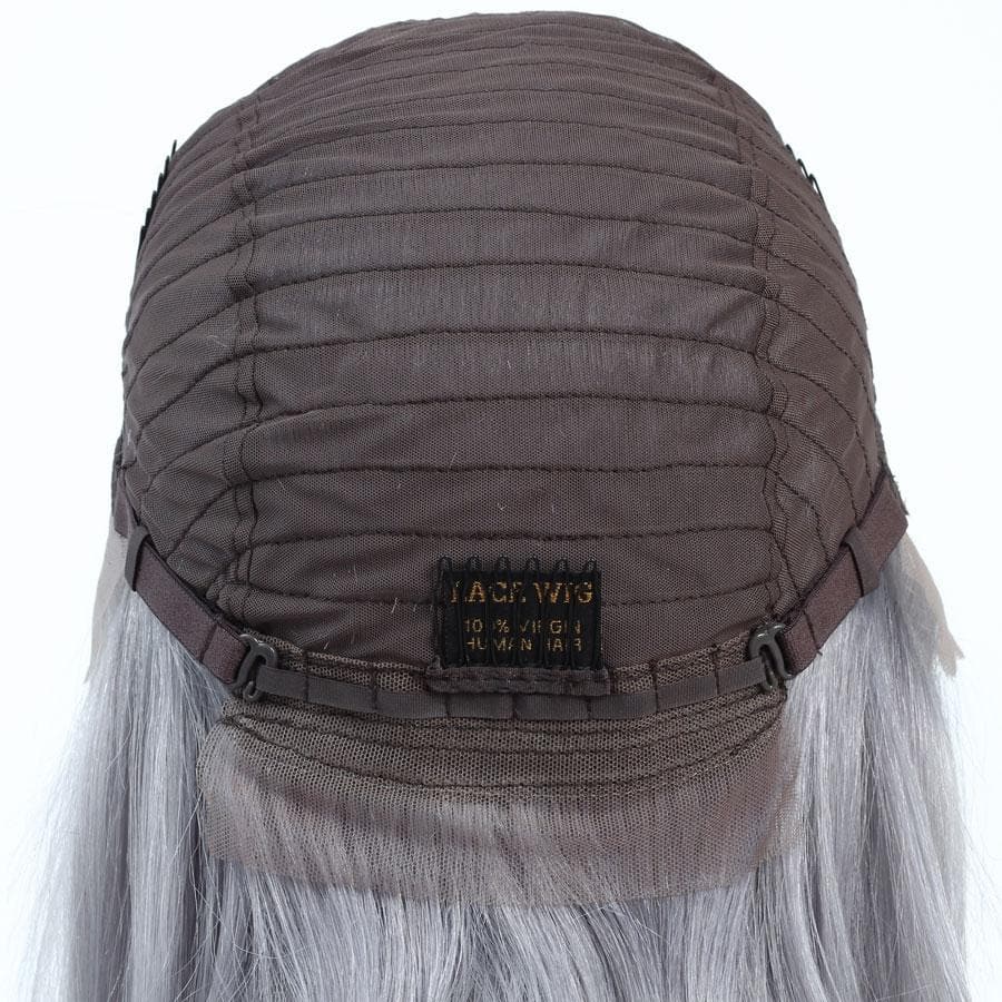 Cranberry Short Bob Lace Front Wigs Straight Grey Brazilian Human Hair Wigs - Cranberry Hair