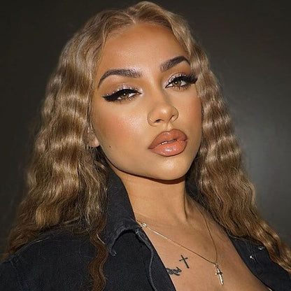 Cranberry Loose Wave Dirty Blonde with Highlights Lace Front Wigs Human Hair