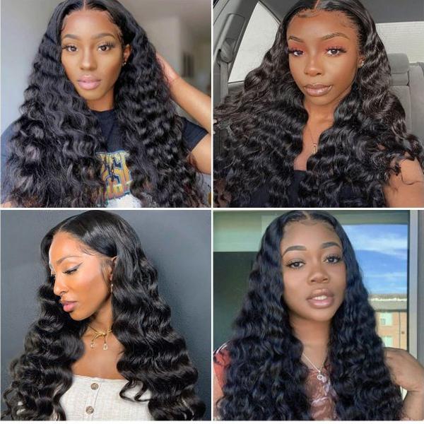 Cranberry 12A 5X5 HD Lace Loose Deep Pre Plucked 18-36 inches Closure Long Human Wigs