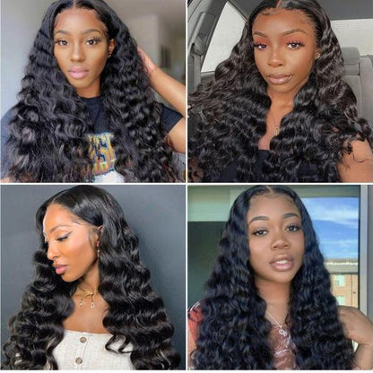 Cranberry 12A 5X5 HD Lace Loose Deep Pre Plucked 18-36 inches Closure Long Human Wigs
