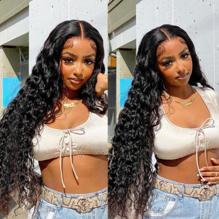 Cranberry  10A 4x4 Inch Lace Closure Human Hair Wigs Loose Deep Brazilian Remy Hair Wigs Natural Color