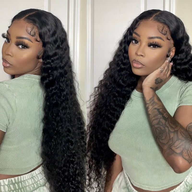 Cranberry 12A 5X5 HD Lace Loose Deep Pre Plucked 18-36 inches Closure Long Human Wigs