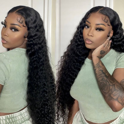 Cranberry 12A 5X5 HD Lace Loose Deep Pre Plucked 18-36 inches Closure Long Human Wigs