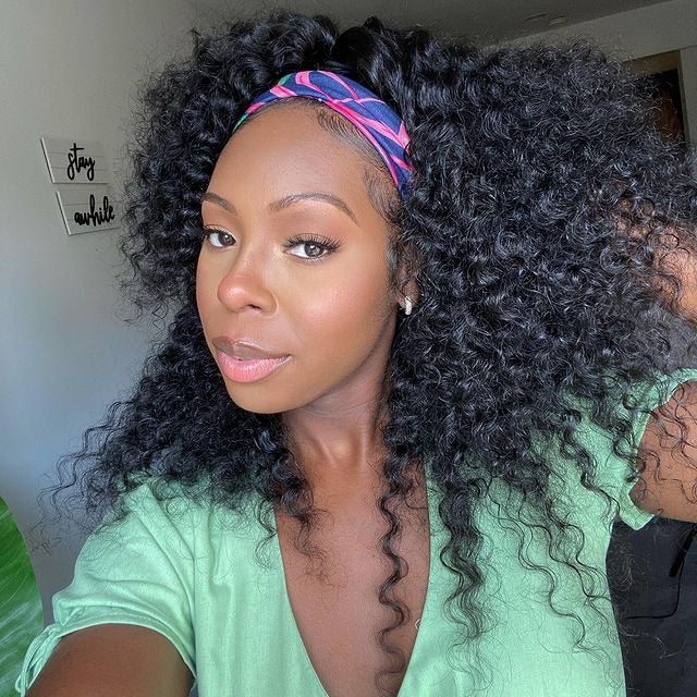 Cranberry Loose Deep  Wave Human Hair Wig Glueless Wig Brazilian Virgin Hair  Headband Wig 180% Density
