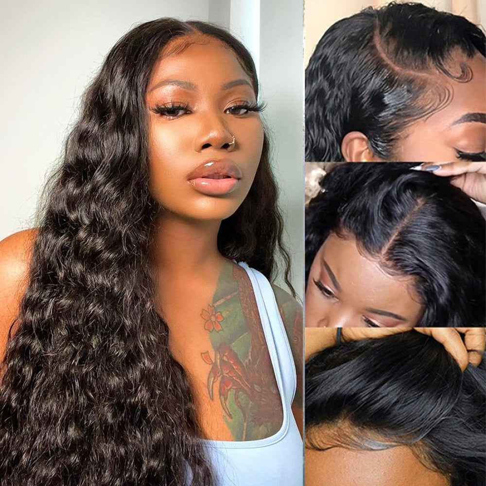 Cranberry  4x4Inch Lace Closure Human Hair Wigs Loose Deep  Remy Indian Hair Wigs Natural Color - Cranberry Hair
