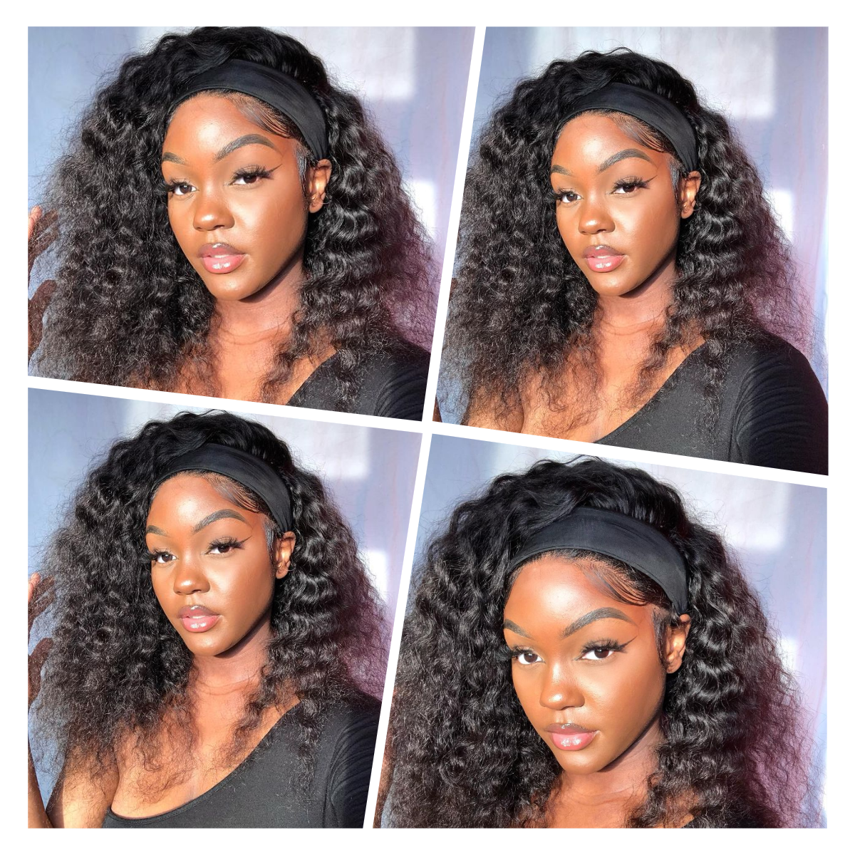 Cranberry Loose Deep  Wave Human Hair Wig Glueless Wig Brazilian Virgin Hair  Headband Wig 180% Density