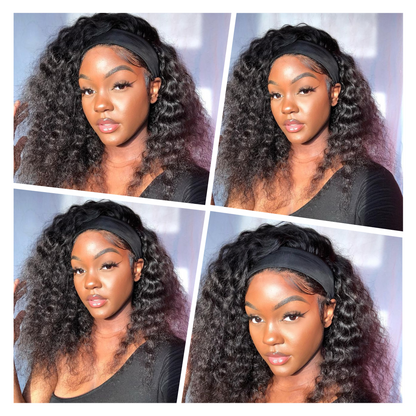 Cranberry Loose Deep  Wave Human Hair Wig Glueless Wig Brazilian Virgin Hair  Headband Wig 180% Density