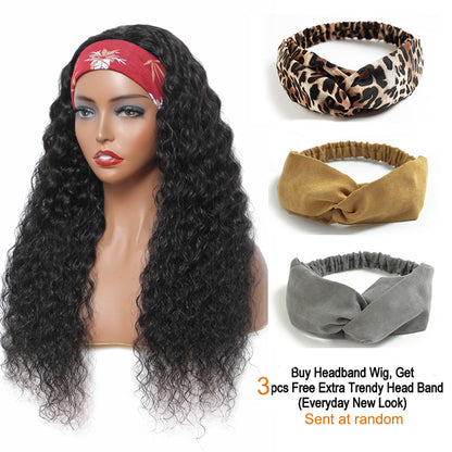 Cranberry Loose Deep  Wave Human Hair Wig Glueless Wig Brazilian Virgin Hair Machine Made Headband Wig 180% Density - Cranberry Hair