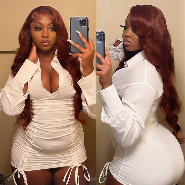 New Popular Choclate Brown Body Wave HD Lace Wig Virgin Human Remy Hair with Baby Hair around
