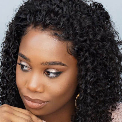 10A Cranberry Natural Black Color Pre-plucked Curly Lace Front Wig