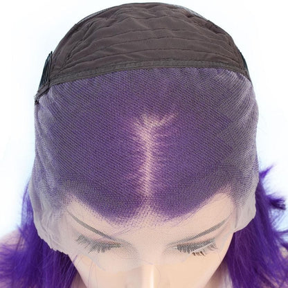 Cranberry Short Bob Lace Front Wigs Straight Purple Brazilian Human Hair Wigs - Cranberry Hair