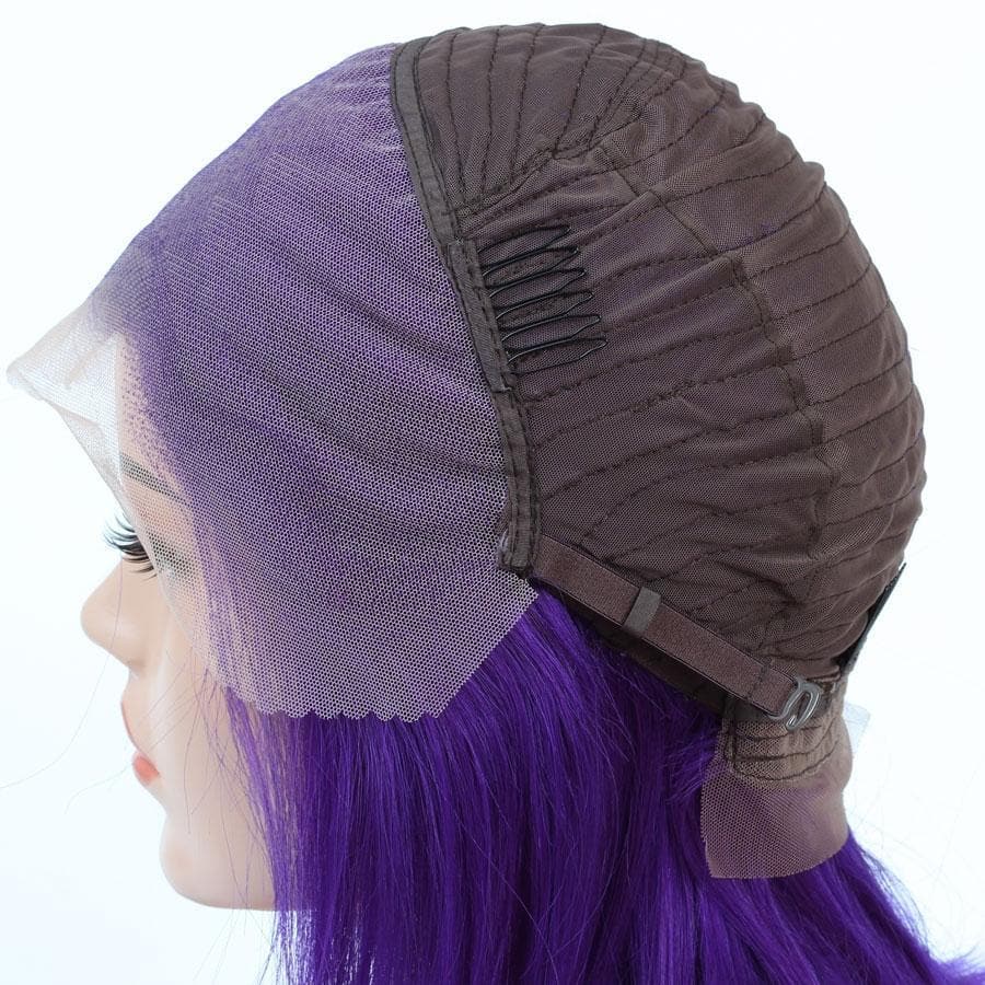 Cranberry Short Bob Lace Front Wigs Straight Purple Brazilian Human Hair Wigs - Cranberry Hair