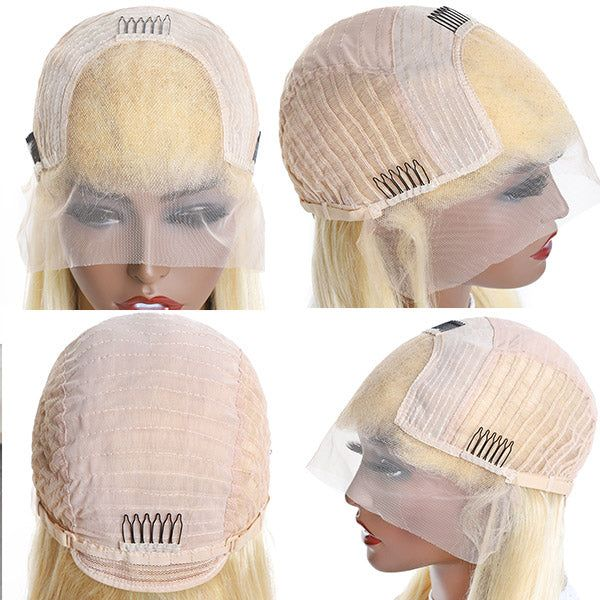 Cranberry 13x4 Transparent Lace 613 Blonde Bob Wig Straight Human Hair Wig 150% Density