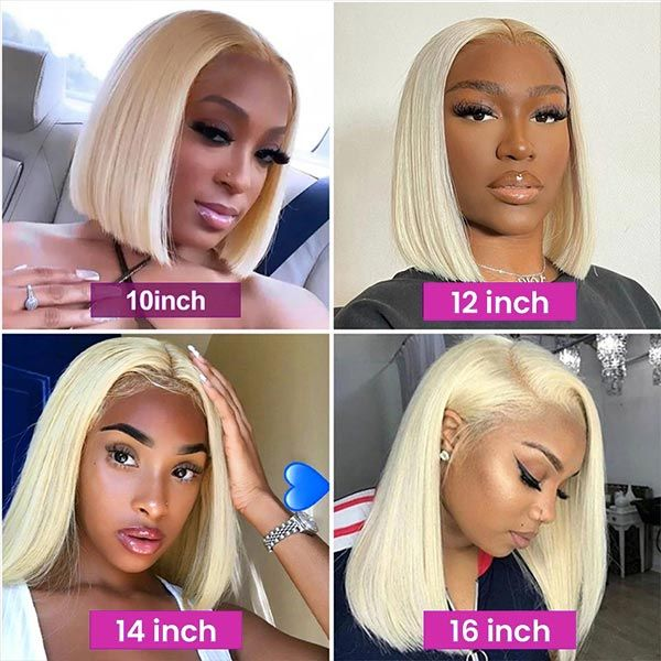 Cranberry 13x4 Transparent Lace 613 Blonde Bob Wig Straight Human Hair Wig 150% Density
