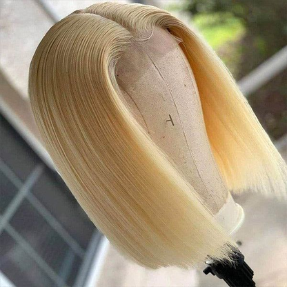 Cranberry 613 Blonde Bob Wig 4X4 Transparent Lace Closure Human Hair 10-16 inches Wigs