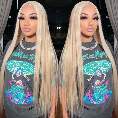 Cranberry Blonde #613 Straight 4X4 Glueless Lace Closure Full Human Hair Affordable Wigs