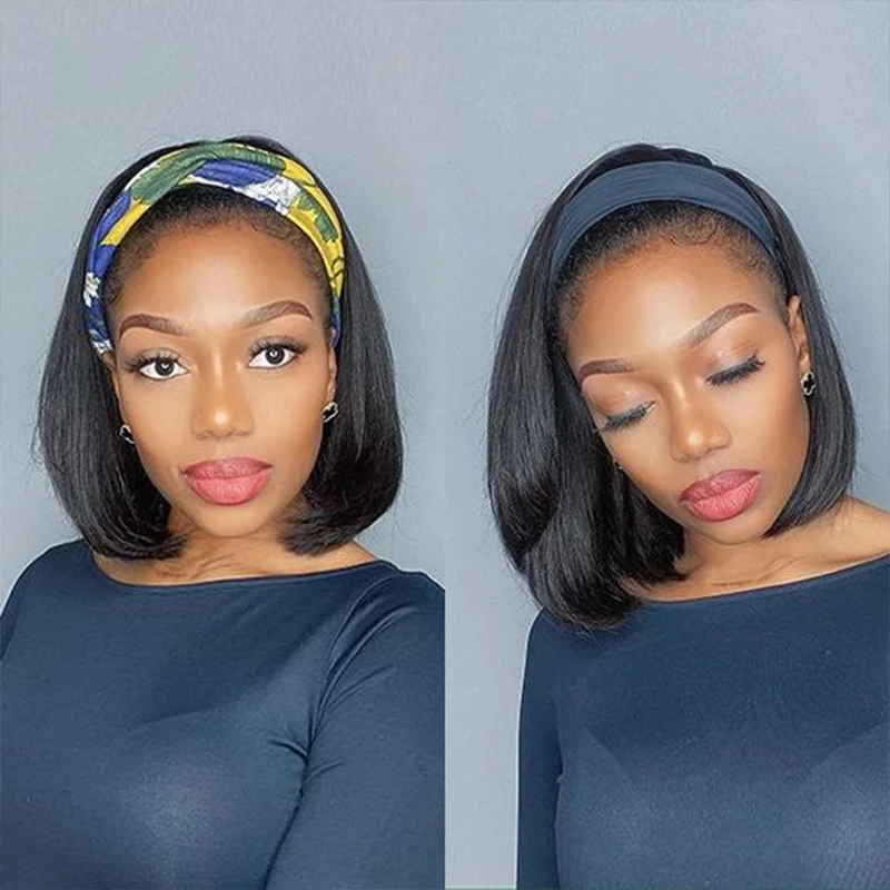 <transcy>Perruque de cheveux humains de vague profonde de canneberge perruque sans colle brésilienne de cheveux vierges fait à la Machine de bandeau perruque 180% densité</transcy>