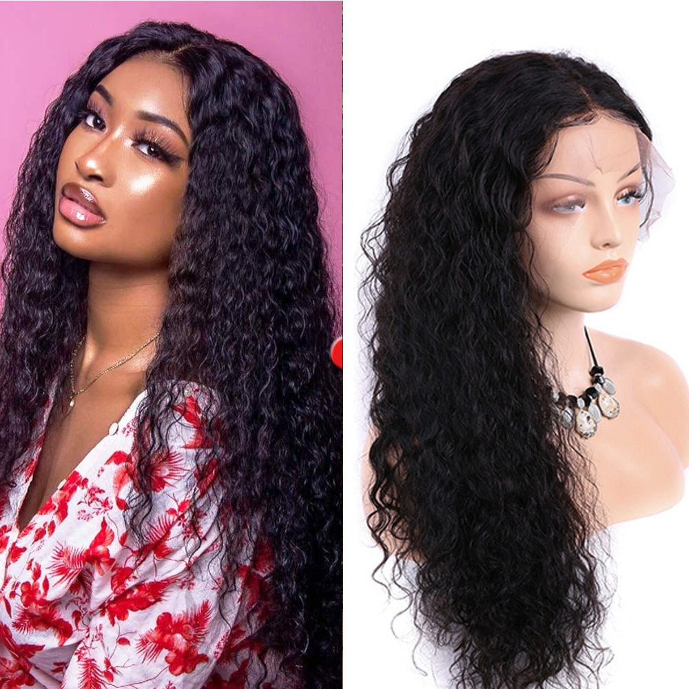 Cranberry 13x4 T Part Lace Front Wigs Malaysian Water Wave Human Hair Wigs 180% Density Pre-plucked - Cranberry Hair