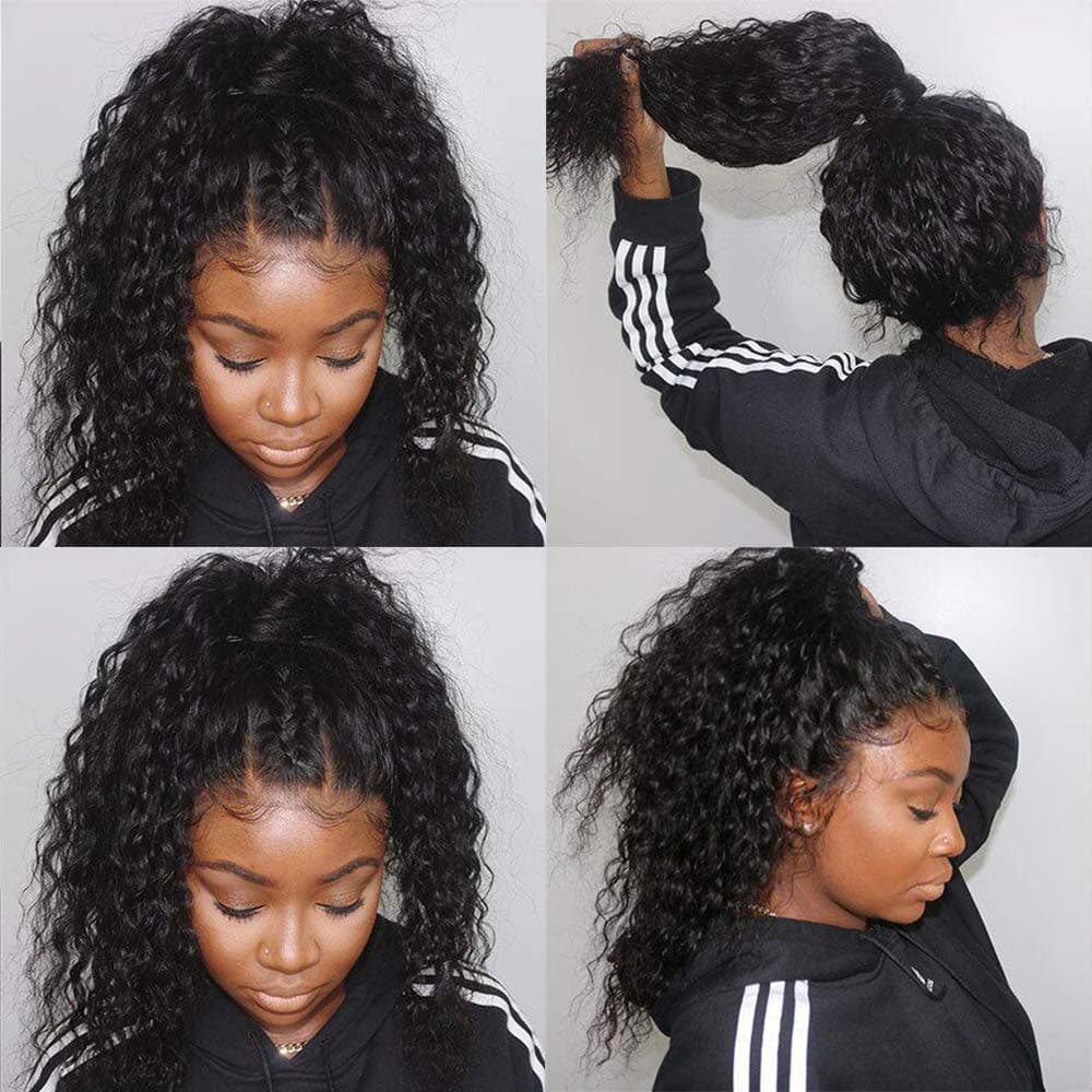 Cranberry 13x4 T Part Lace Front Wigs Malaysian Water Wave Human Hair Wigs 180% Density Pre-plucked - Cranberry Hair